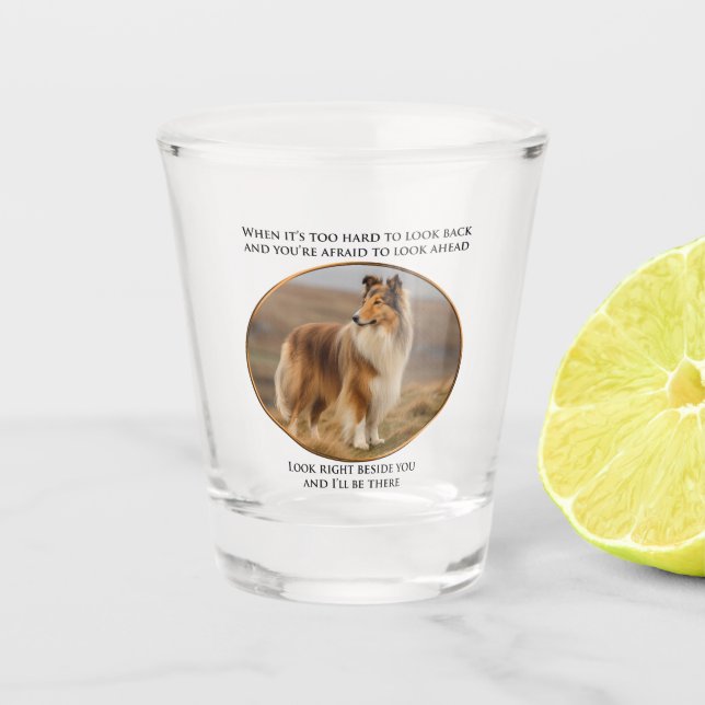 Beside You Collie Shot Glass (Front)
