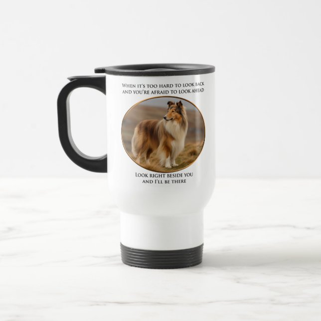 Beside You Collie Travel Mug (Left)