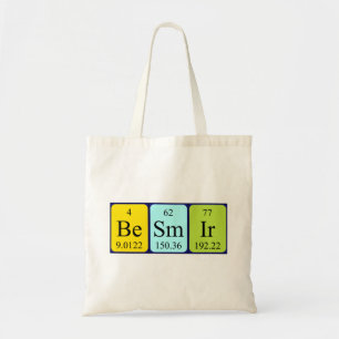 Besmir periodic table name tote bag