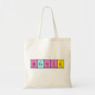 Besnik periodic table name tote bag