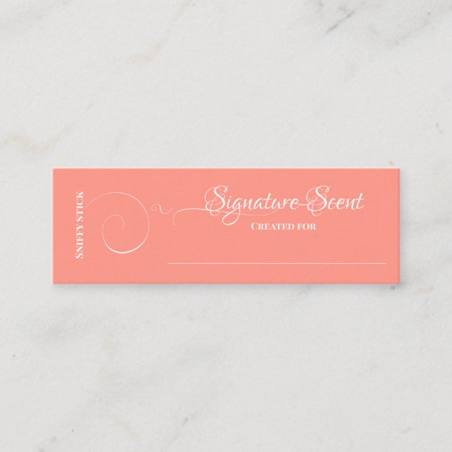 Bespoke fragrance personal scent sniff note mix mini business card (Front)