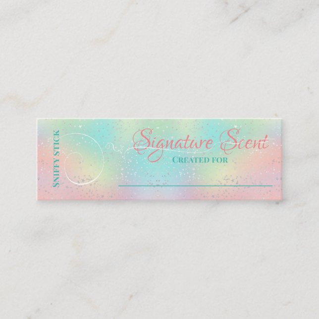 Bespoke fragrance personal scent sniff note mix mini business card (Front)