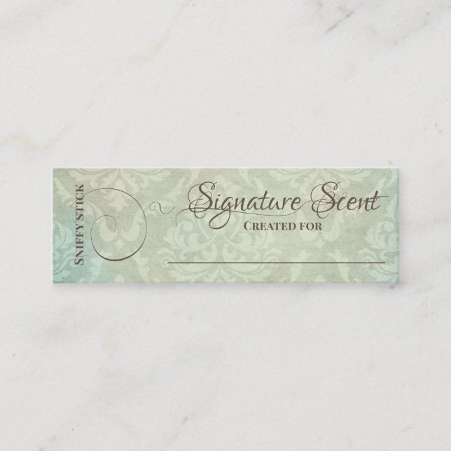 Bespoke fragrance personal scent sniff note mix mini business card (Front)