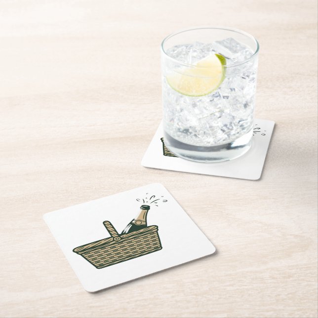 Bespoke Manhattan Art Deco Acrylic Masterpiece Square Paper Coaster (Insitu)