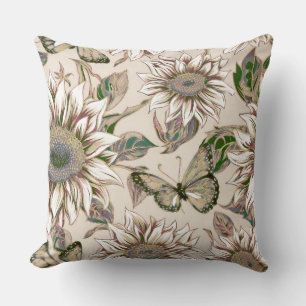 Bespoke Shabby Chic Sunflower and Butterflies Cushion