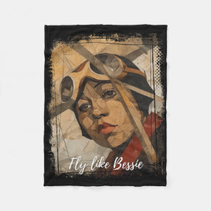 Bessie Coleman Black History Month African America Fleece Blanket