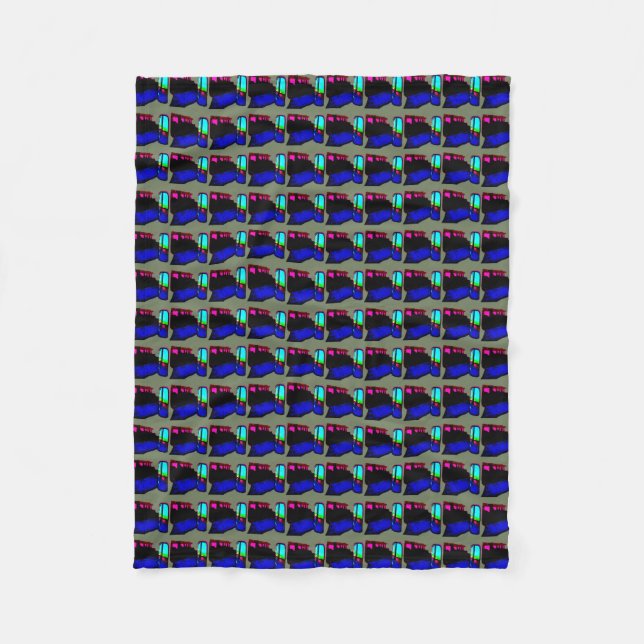 Bessie the landrover pattern fleece blanket (Front)