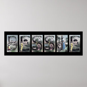 BESSIE Vintage Alphabet Letter Name Art Poster