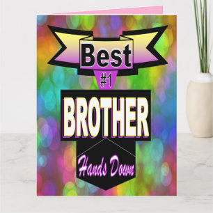 Best #1 Brother Hands Down Bokeh Father's Day Card