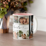 Best Abuela Ever Elegant Script 8 Photo Collage Two-Tone Coffee Mug<br><div class="desc">Send a beautiful personalised gift to your Abuela that she'll cherish. Special personalised family photo collage to display your special family photos and memories. Our design features a simple 8 photo collage grid design with "Best Abuela Ever" designed in a beautiful handwritten black script style & serif text pairing. Customise...</div>