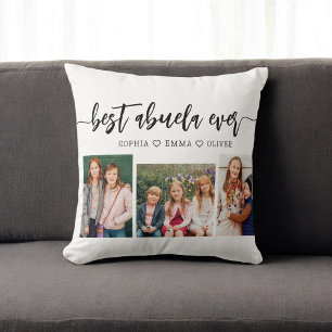 Best Abuela Ever - Grandchildren Photo Collage Cushion
