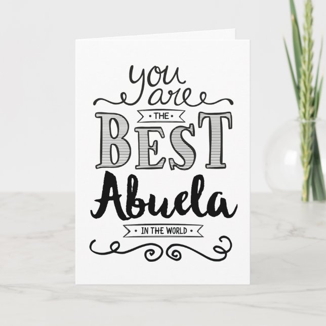 Best Abuela in the World Birthday Card (Front)