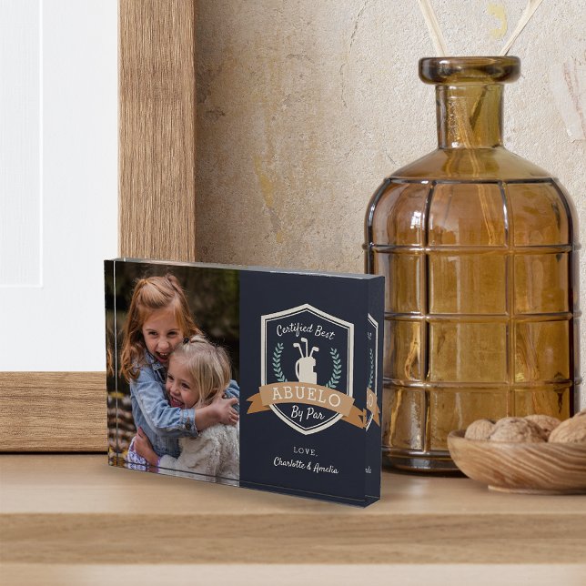 Best Abuelo By Par | Golf Grandpa Photo Block (Creator Uploaded)