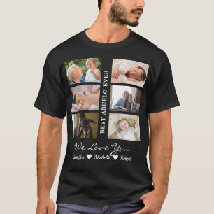 Best Abuelo Ever Custom Photos Grandchildren Name T-Shirt