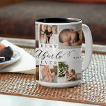 Best Abuelo Ever Elegant Script 8 Photo Collage Two-Tone Coffee Mug<br><div class="desc">Send a beautiful personalised gift to your abuelo that she'll cherish. Special personalised family photo collage to display your special family photos and memories. Our design features a simple 8 photo collage grid design with "Best Abuelo Ever" designed in a beautiful handwritten black script style & serif text pairing. Customise...</div>