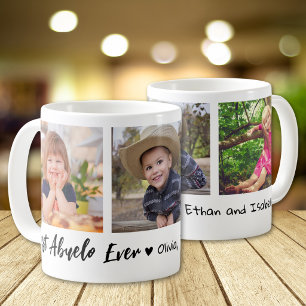 Best Abuelo Ever Grandchildren 3 Photo Collage Coffee Mug