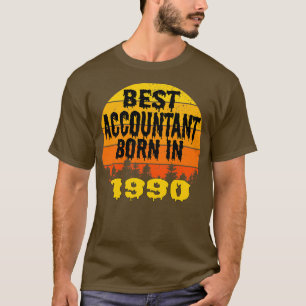 Best Accountant Born In 1990 Birthday Vintage T-Shirt