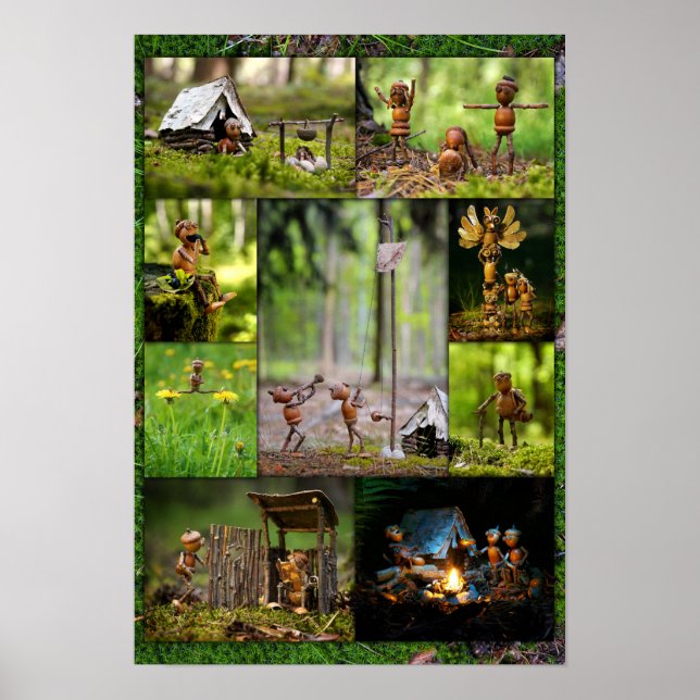 Best acorn elves camping photos mosaic  poster (Front)