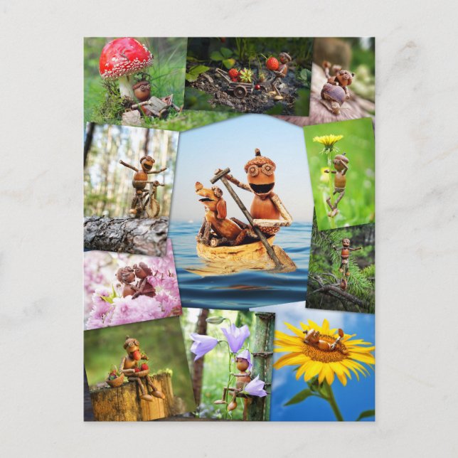 Best acorn elves photos mosaic postcrossing  postcard (Front)