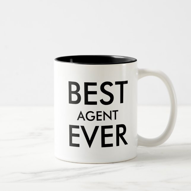 Best Agent Ever | Office Gift to personalize Two-Tone Coffee Mug (Right)