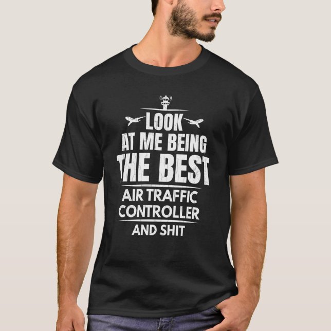 Best Air Traffic Controller Aviation Aeroplane Gra T-Shirt (Front)