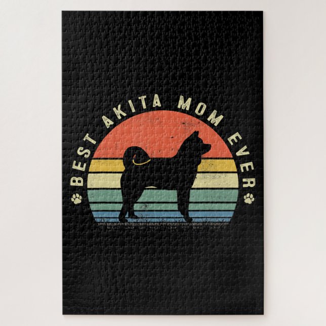 Best Akita Mum Ever Funny Akita Dog Gifts Jigsaw Puzzle (Vertical)