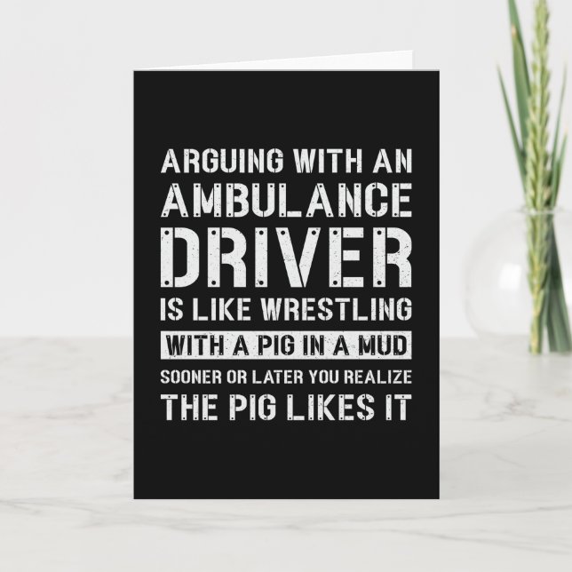 Best Ambulance Driver Paramedic Emergency Emt Ems Card (Front)