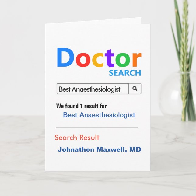 Best Anaesthesiologist  Search Card (Front)