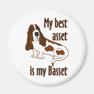Best Asset Basset Hound Dog Funny Quote Magnet