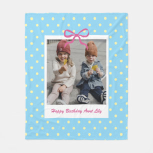 Best Aunt Auntie Birthday Gift Custom Photo Fleece Blanket