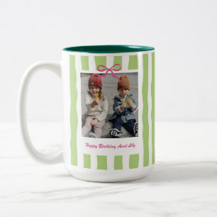 Best Aunt Birthday Gift Custom Niece Nephew Photo Two-Tone Coffee Mug