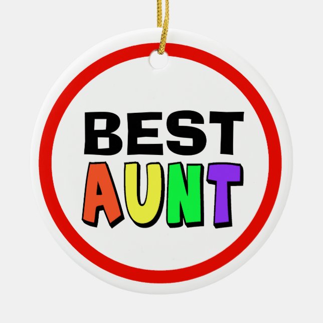 Best Aunt Christmas Ornament (Front)