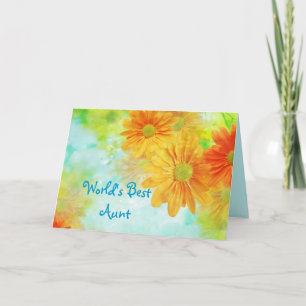 Best Aunt Daisy Floral Card