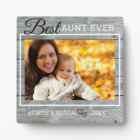 Best Aunt Ever Custom Photo Rustic Gray Wood