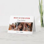 best aunt ever happy birthday photo collage cute  card<br><div class="desc">cute photo card for your aunty,  3 photos in the front and one inside. fully customisable! Plus a sweet message inside!</div>