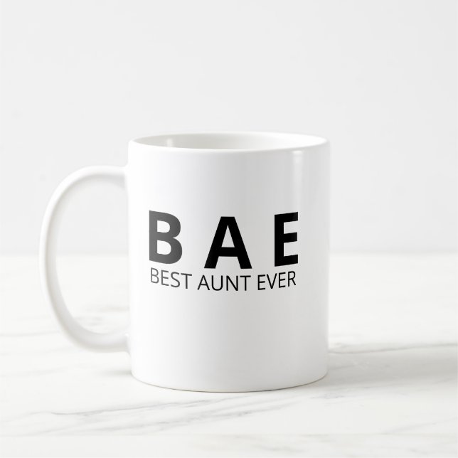 Best Aunt Ever Mug, BAE Aunt Mug, Aunt Gift Mug (Left)