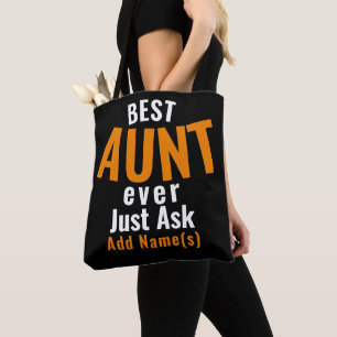 Best Aunt Ever. Personalise Tote Bag