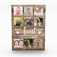 Best Aunt Ever Rustic Wood 12 Picture Collage