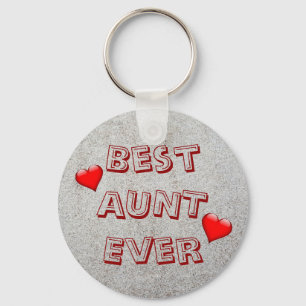 Best aunt ever   Sand texture photo Key Ring