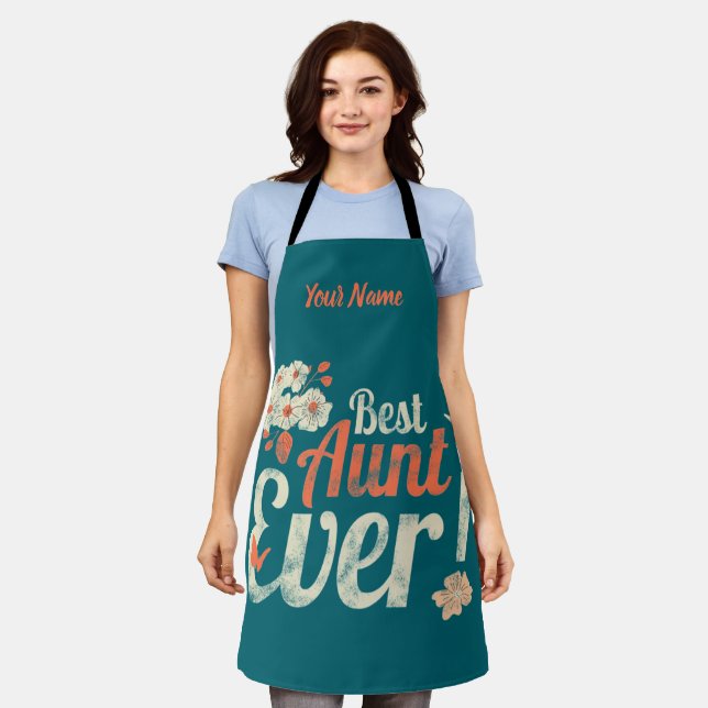 Best Aunt Ever Vintage Auntie Birthday Godmother Apron (Worn)