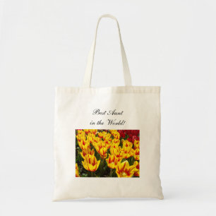 Best Aunt in the World! tote bags Tulip Flowers
