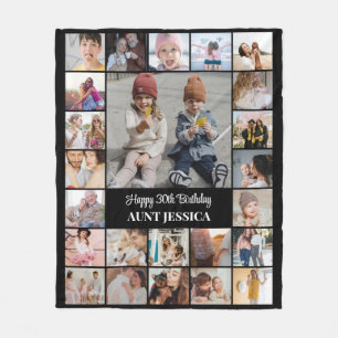 Best Aunt Niece Nephew Photo Collage 24 Pictures Fleece Blanket