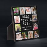 Best Auntie Ever 12 Photo Collage Keepsake  Black  Plaque<br><div class="desc">Create your own photo collage  plaque  with 12 of your favourite pictures on a black background .Personalise with family photos . Makes a treasured keepsake gift for the favourite aunt for birthday,  holidays and mother's day.</div>