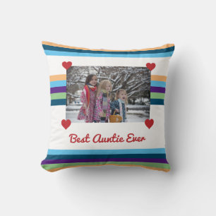 Best Auntie Ever BAE Love Photo Colour Bands Make Cushion