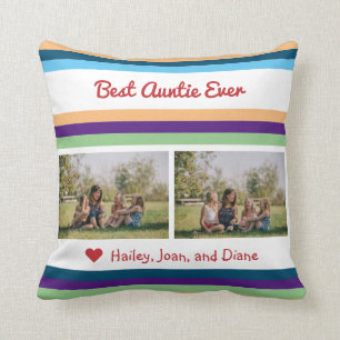Best Auntie Ever Love 2 Photos Names Colour Bands Cushion