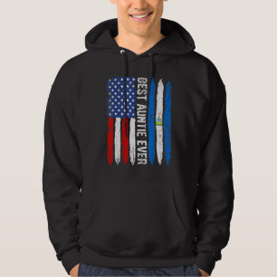Best Auntie Ever Mother's Day Nicaragua Us Flag R Hoodie