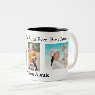 Best Auntie Ever Personalised Photo Two-Tone Coffee Mug