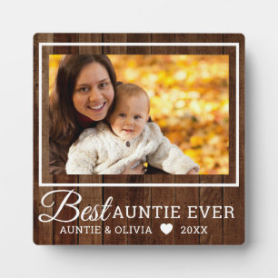 Best Auntie Ever Rustic Pallet Wood One Photo Plaque
