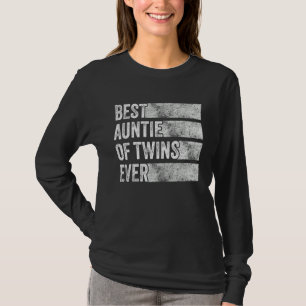 Best Auntie Of Twins Pregnancy Announcement Funny  T-Shirt
