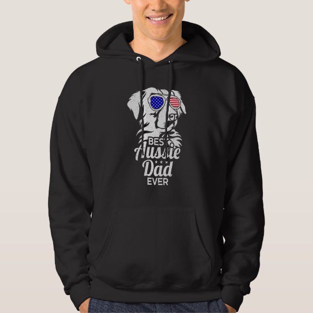 Best Aussie Dad Ever Australian Shepherd Hoodie (Front)